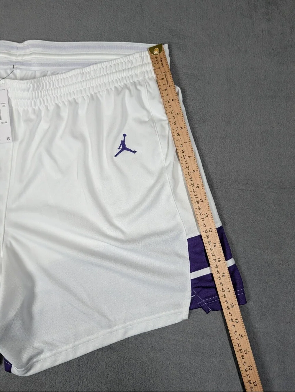Jordan Mens 4XL White Purple Dri Fit Overtime Basketball Athletic Shorts NWT New